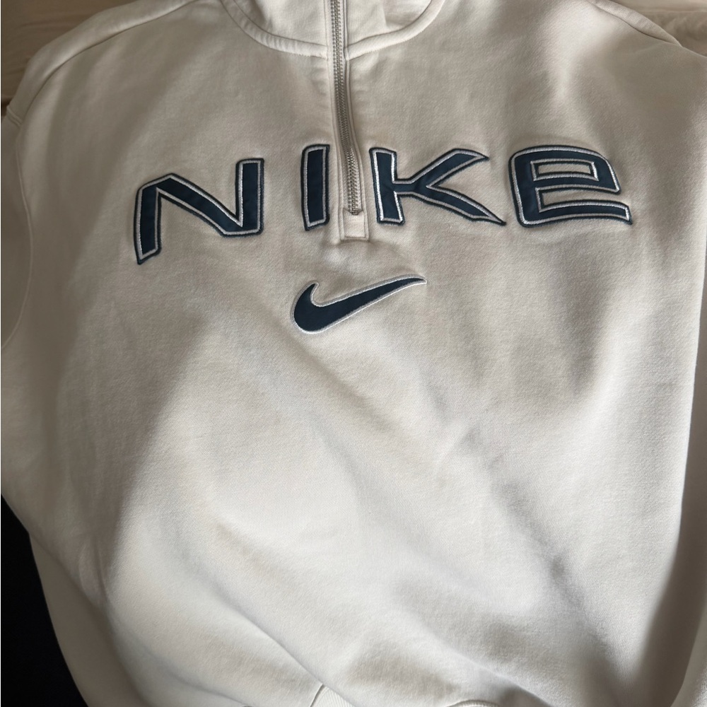 Nike Cream 3/4 Zip-Up sweatshirt in ivory